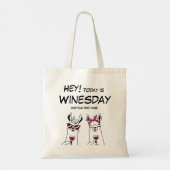 Vandaag is het Winesday Funny Quote Tote Bag (Achterkant)