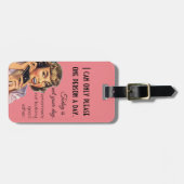 Vandaag is je dag niet , grappige telefoongesprek bagagelabel (Voorkant horizontaal)