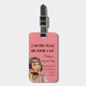 Vandaag is je dag niet , grappige telefoongesprek bagagelabel (Voorkant verticaal)