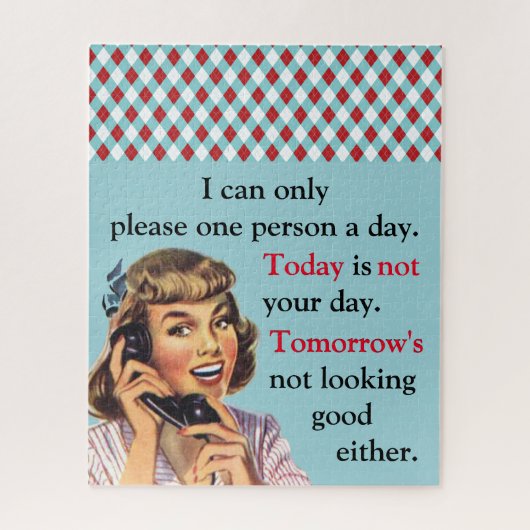 Vandaag is je dag niet , grappige telefoongesprek legpuzzel (Verticaal)