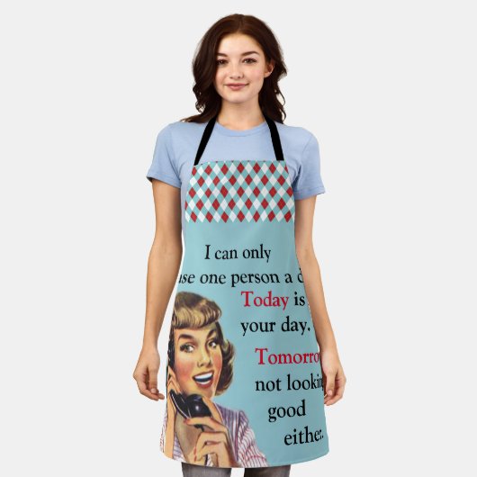 Vandaag is je dag niet , grappige telefoongesprek schort (Gedragen)