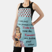 Vandaag is je dag niet , grappige telefoongesprek schort (Insitu)