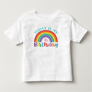 Vandaag is mijn geboortedag regenboog je leeftijds kinder shirts