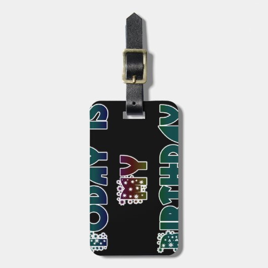 Vandaag is mijn verjaardag Art Print Bagagelabel (Voorkant verticaal)