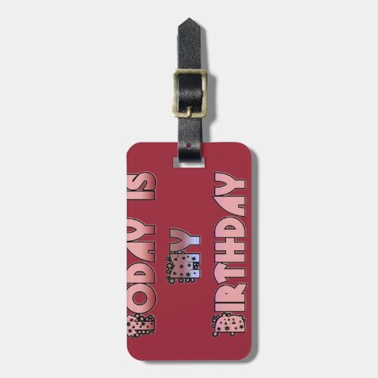 Vandaag is mijn verjaardag Art Print Bagagelabel (Voorkant verticaal)