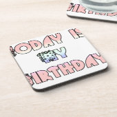 Vandaag is mijn verjaardag Art Print Bier Onderzetter (Linkerzijde)