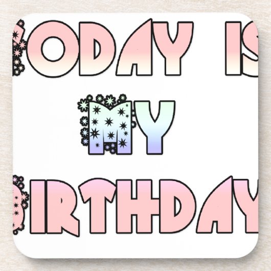 Vandaag is mijn verjaardag Art Print Bier Onderzetter (Voorkant)