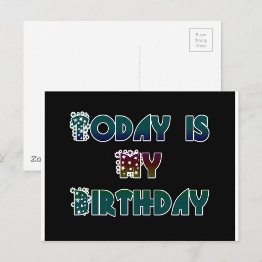 Vandaag is mijn verjaardag Art Print Briefkaart (Voorkant / Achterkant)