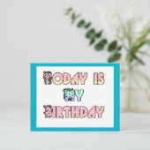 Vandaag is mijn verjaardag Art Print Briefkaart (Staand voorkant)