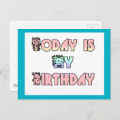 Vandaag is mijn verjaardag Art Print Briefkaart (Voorkant / Achterkant)