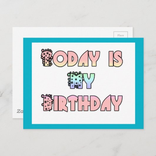 Vandaag is mijn verjaardag Art Print Briefkaart (Voorkant / Achterkant)