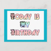 Vandaag is mijn verjaardag Art Print Briefkaart (Voorkant)
