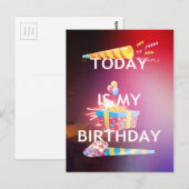 Vandaag is mijn verjaardag Art Print Briefkaart (Voorkant / Achterkant)