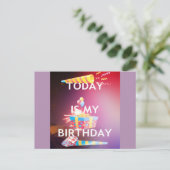 Vandaag is mijn verjaardag Art Print Briefkaart (Staand voorkant)