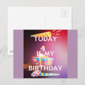 Vandaag is mijn verjaardag Art Print Briefkaart (Voorkant / Achterkant)