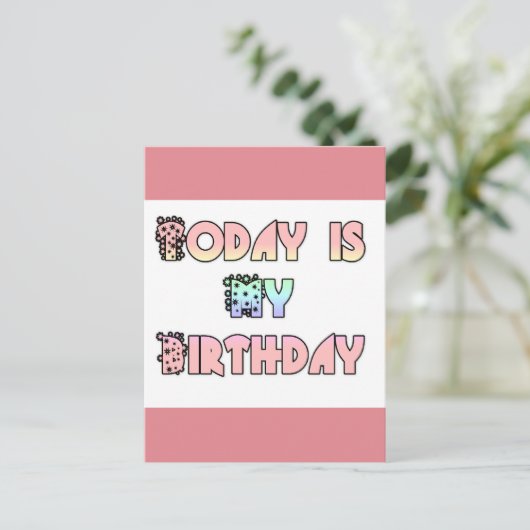 Vandaag is mijn verjaardag Art Print Briefkaart (Staand voorkant)