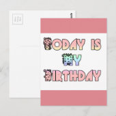 Vandaag is mijn verjaardag Art Print Briefkaart (Voorkant / Achterkant)