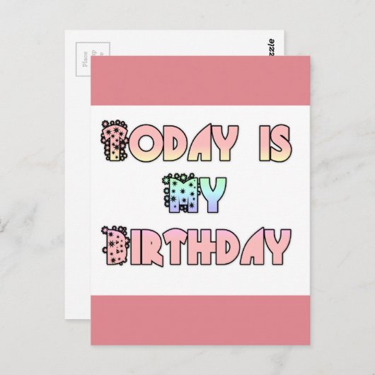 Vandaag is mijn verjaardag Art Print Briefkaart (Voorkant / Achterkant)