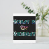 Vandaag is mijn verjaardag Art Print Briefkaart (Staand voorkant)