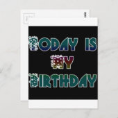 Vandaag is mijn verjaardag Art Print Briefkaart (Voorkant / Achterkant)