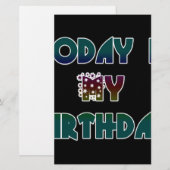 Vandaag is mijn verjaardag Art Print Briefpapier (Voorkant / Achterkant)