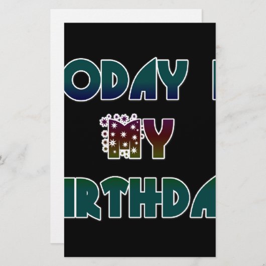 Vandaag is mijn verjaardag Art Print Briefpapier (Voorkant / Achterkant)