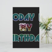 Vandaag is mijn verjaardag Art Print Briefpapier (Staand voorkant)