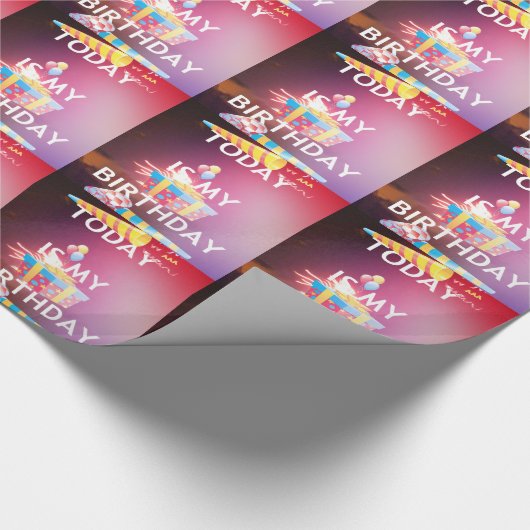 Vandaag is mijn verjaardag Art Print Cadeaupapier (Hoek)