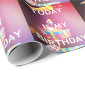 Vandaag is mijn verjaardag Art Print Cadeaupapier (Rol Hoek)