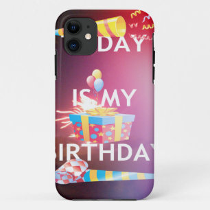 Vandaag is mijn verjaardag Art Print iPhone 11 Hoesje