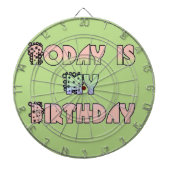 Vandaag is mijn verjaardag Art Print Dartbord (Voorkant)