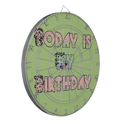 Vandaag is mijn verjaardag Art Print Dartbord (Voorkant Links)