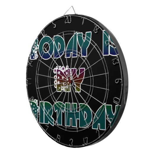 Vandaag is mijn verjaardag Art Print Dartbord (Voorkant Rechts)