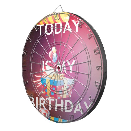 Vandaag is mijn verjaardag Art Print Dartbord (Voorkant Rechts)