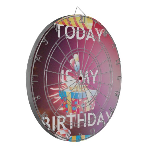 Vandaag is mijn verjaardag Art Print Dartbord (Voorkant Links)