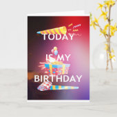 Vandaag is mijn verjaardag Art Print Kaart (Gele Bloem)