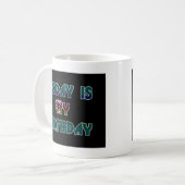 Vandaag is mijn verjaardag Art Print Koffiemok (Voorkant links)