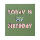 Vandaag is mijn verjaardag Art Print Notitieblok (Voorkant)