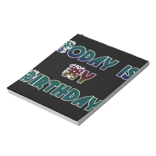 Vandaag is mijn verjaardag Art Print Notitieblok (Linkerzijde)