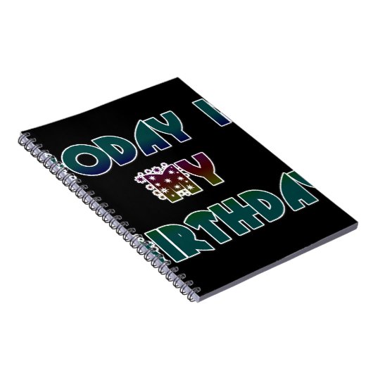 Vandaag is mijn verjaardag Art Print Notitieboek (Rechterzijde)