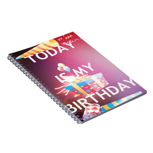 Vandaag is mijn verjaardag Art Print Notitieboek (Rechterzijde)
