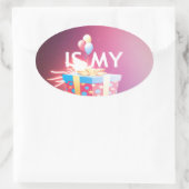 Vandaag is mijn verjaardag Art Print Ovale Sticker (Tas)