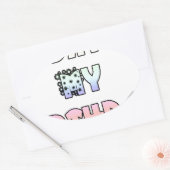 Vandaag is mijn verjaardag Art Print Ovale Sticker (Envelop)