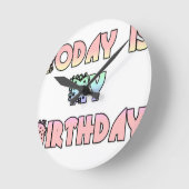 Vandaag is mijn verjaardag Art Print Ronde Klok (Hoek)