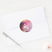 Vandaag is mijn verjaardag Art Print Ronde Sticker (Envelop)