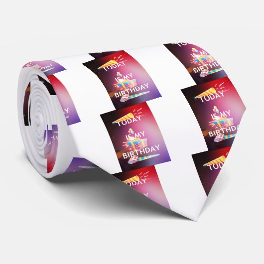 Vandaag is mijn verjaardag Art Print Stropdas (Opgerold)