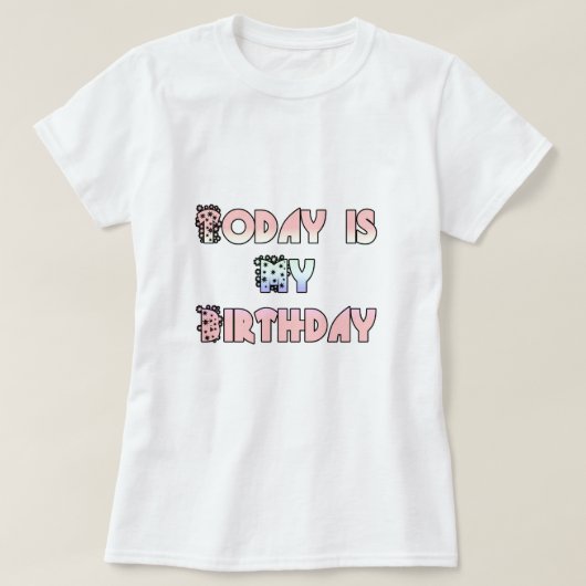 Vandaag is mijn verjaardag Art Print T-shirt (Design voorkant)