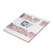 Vandaag is mijn verjaardag Art Print Tegeltje (Zijkant)