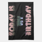 Vandaag is mijn verjaardag Art Print Theedoek (Verticaal)