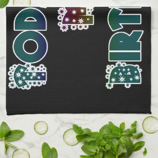 Vandaag is mijn verjaardag Art Print Theedoek (Gevouwen)